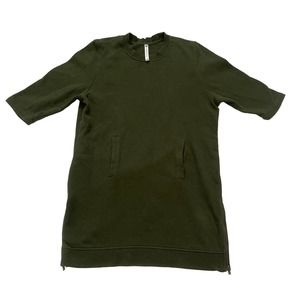 Fabletics Medium Green S/S with Pockets Sweatshirt Dress